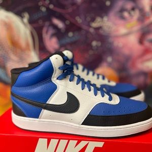 Nike Court Vision Mid NBA size 10.5 Mens Game Royal/Black/White Gently Worn